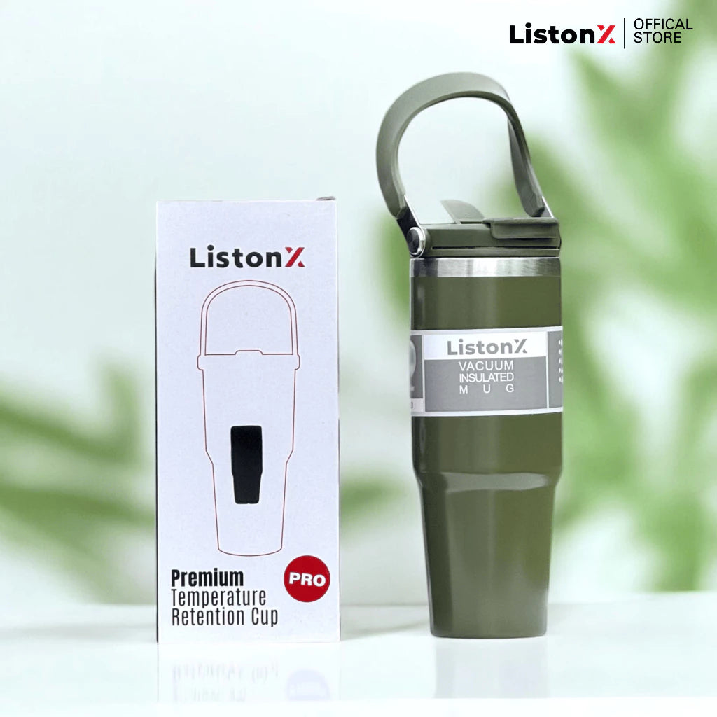 ListonX Vacuum Insulated Tumbler With Handle - Non-slip, anti-scald, Keep warm-cold Upto 6-12 H