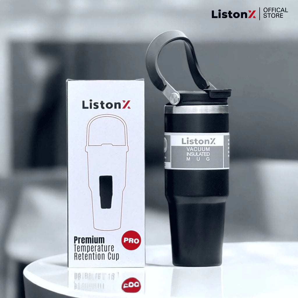 ListonX Vacuum Insulated Tumbler With Handle - Non-slip, anti-scald, Keep warm-cold Upto 6-12 H