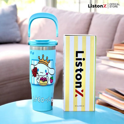 ListonX Vacuum Insulated Tumbler With Handle - Hot And Cold Thermo Flask