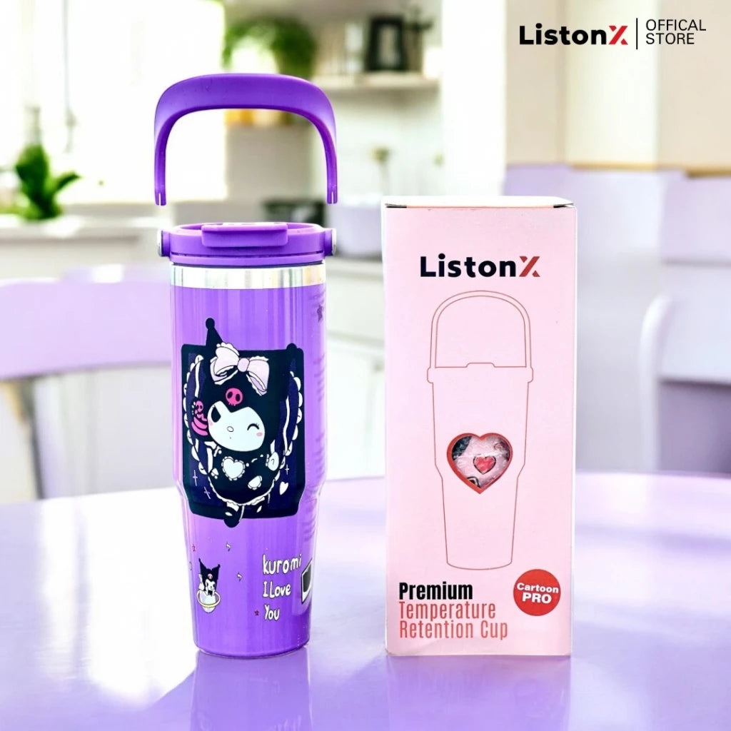 ListonX Vacuum Insulated Tumbler With Handle - Hot And Cold Thermo Flask