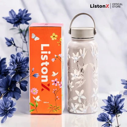 ListonX Stainless Steel Thermos Bottle - 1000ML, hot/cold for 8-15h, stainless steel, stylish