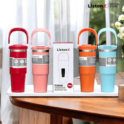 ListonX Vacuum Insulated Tumbler With Handle - Non-slip, anti-scald, Keep warm-cold Upto 6-12 H