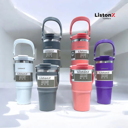 ListonX Vacuum Insulated Tumbler With Handle - Non-slip, anti-scald, Keep warm-cold Upto 6-12 H