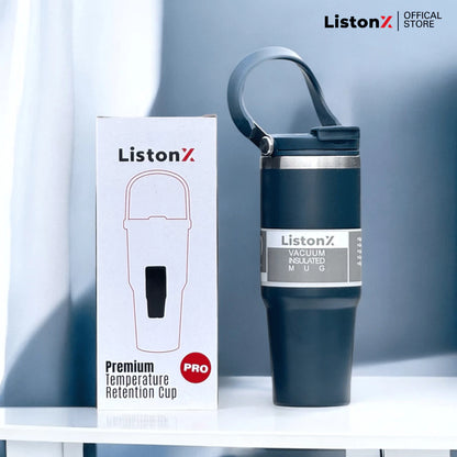 ListonX Vacuum Insulated Tumbler With Handle - Non-slip, anti-scald, Keep warm-cold Upto 6-12 H