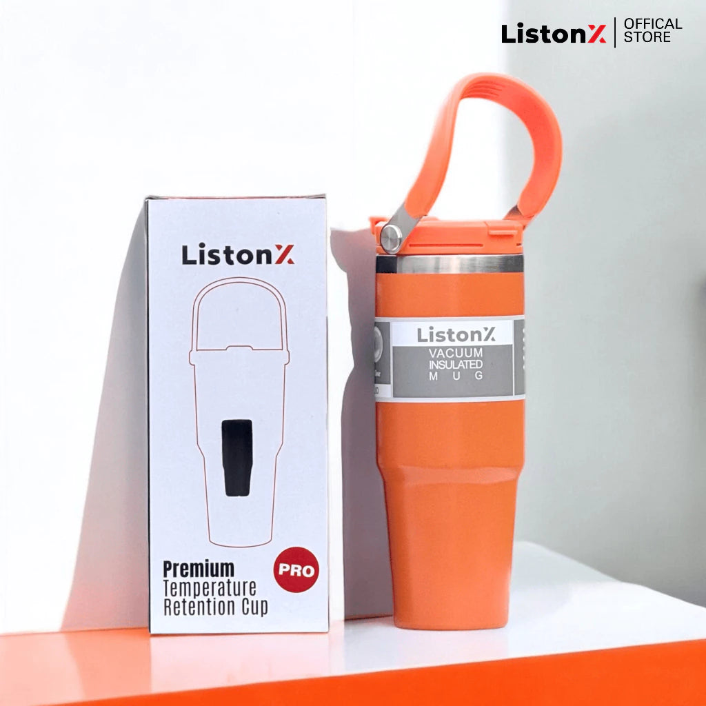 ListonX Vacuum Insulated Tumbler With Handle - Non-slip, anti-scald, Keep warm-cold Upto 6-12 H