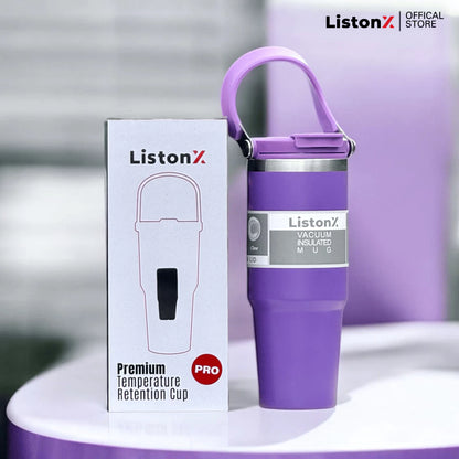 ListonX Vacuum Insulated Tumbler With Handle - Non-slip, anti-scald, Keep warm-cold Upto 6-12 H