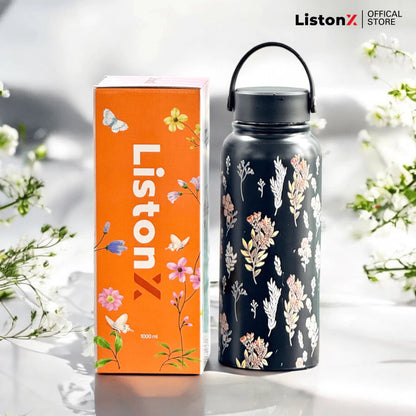 ListonX Stainless Steel Thermos Bottle - 1000ML, hot/cold for 8-15h, stainless steel, stylish