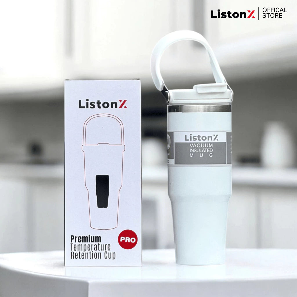 ListonX Vacuum Insulated Tumbler With Handle - Non-slip, anti-scald, Keep warm-cold Upto 6-12 H